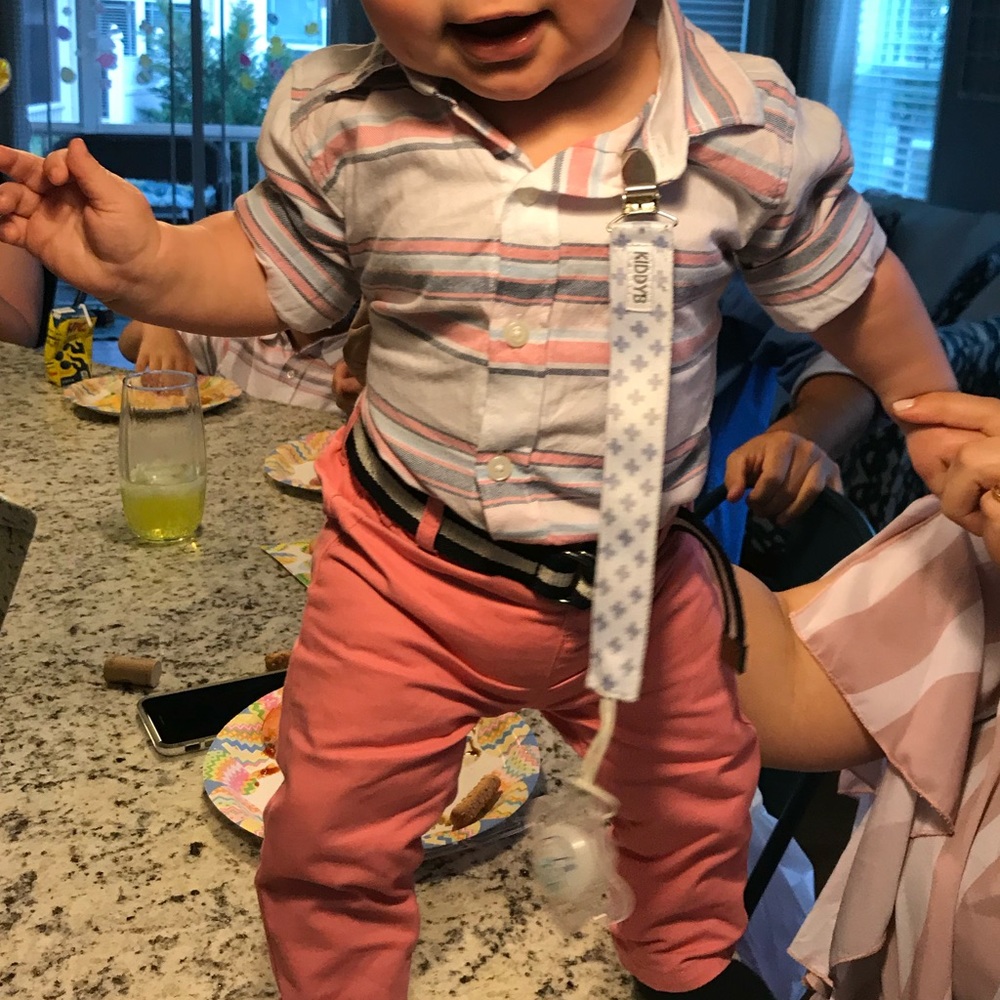 Matchable button down and pink pants!!